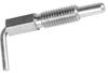L-Handle Retractable Spring Plunger / Non-Locking / Zinc Chromate Steel: 1/4-20 Thread without Locking Element - 54310X - Te-Co, Inc.
