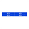 Brady B-946 White on Blue Vinyl Self-Adhesive Pipe Marker - 1 1/8 in Height - 3/4 in Character Height - 7 in Length - Printed Msg = SUPPLY - 7281-4 - 754476-36270 - R. S. Hughes Company, Inc.