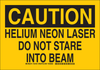 Brady B-302 Polyester Rectangle Yellow Laser Hazard Sign - 10 in Width x 7 in Height - Laminated - TEXT: CAUTION HELIUM NEON LASER DO NOT STARE INTO BEAM - 129164 -- 754473-78175