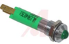 Indicator, Pnl-Mnt;LED;Green;8mm;24VDC;32mcd;Prominent Bezel;Satin Chrome - 70117688 - Allied Electronics, Inc.