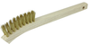 Small Hand Wire Scratch Brush, Brass Fill, Wood Block, 2 x 9 Rows - 95014 - Weiler Abrasives