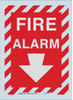 Brady Bradyglo B-997 Bradylite Sheeting Rectangle Red Fire Alarm Sign - 10 in Width x 14 in Height - Reflective - TEXT: FIRE ALARM - 95147 - 754476-95147 - R. S. Hughes Company, Inc.
