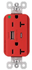 Usb Charger Rcpt, 2Port, 125V, Red; Product Range Legrand Pass & Seymour - 22AC2707 - Newark, An Avnet Company
