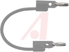 Patch Cord, Stack-Up Banana Plug Each End, 24 Inch, Gray - 70198447 - Allied Electronics, Inc.