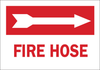 Brady B-120 Fiberglass Reinforced Polyester Rectangle White Fire Equipment Sign - 14 in Width x 10 in Height - TEXT: FIRE HOSE - 71046 -- 754476-71046 - Image