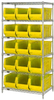 Open Wire Shelving, 6Shelves, 15Bin, Yel; Shelving Unit Type Quantum Storage - 44AC8231 - Newark, An Avnet Company