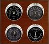 4 Instrument Weather Station - Observer, Nickel cases, Black dials, Mahogany panel -  - Maximum Weather Instruments