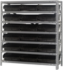 Open Shelving, 7Shelves, 18Bins, Black; Shelving Unit Type Quantum Storage - 44AC8764 - Newark, An Avnet Company