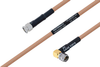 MIL-DTL-17 SMA Male to SMA Male Right Angle Cable 18 Inch Length Using M17/128-RG400 Coax - PE3M0080-18 - Pasternack
