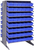 2 Side Sloped Rack, 16Shelves, 96Bin/blu; Shelving Unit Type Quantum Storage - 44AC6405 - Newark, An Avnet Company