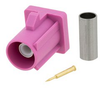 FAKRA Plug (Male) Connector for RG174, RG316, RG188, .100 inch, FM-B100, FM-C100, LMR-100, Crimp/Solder, Violet Color - FMCN1349H - Fairview Microwave Inc.