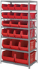 Open Shelving, 7Shelves, 20Bins, Red; Shelving Unit Type Quantum Storage - 44AC9252 - Newark, An Avnet Company