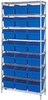 Open Wire Shelving, 8Shelves, 21Bin, Blu; Shelving Unit Type Quantum Storage - 44AC8541 - Newark, An Avnet Company