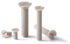 Plastic Screw - Slotted Flat Head Machine Screw - PEEK - Inch Thread -- SPE-#10-32-1-FS - Image