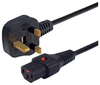 MilesTek Locking C13 to BS1363 Power Cord 2 meters -- REF00063 - Image