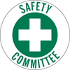 Brady B-946 Green on White Circle Vinyl Hard Hat Label - Printed Text = SAFETY COMMITTEE - 45330 - 754476-45330 - R. S. Hughes Company, Inc.
