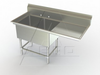 F2R Series, Double Bowl Sink - Right Drainboard - MF2-3020-24R - AERO Manufacturing Company