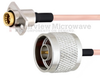 Slide-On BMA Jack 2 Hole Flange to N Male Cable RG405 Type .086 Coax in 36 Inch - FMCA1601-36 - Fairview Microwave Inc.