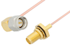 SMA Male Right Angle to SMA Female Bulkhead Cable 60 Inch Length Using PE-047SR Coax - PE34303-60 - Pasternack