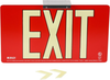 Brady Bradyglo Aluminum Rectangle Red Exit Sign - 15.75 in Width x 9 in Height - Glow in the Dark - TEXT: EXIT - 145533 - 754473-54350 - R. S. Hughes Company, Inc.