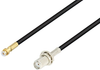 Snap-On MMBX Plug to SMA Female Bulkhead Cable 24 Inch Length Using RG174 Coax - PE3C4034-24 - Pasternack