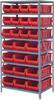 Open Shelving, 8Shelves, 24Bins, Red; Shelving Unit Type Quantum Storage - 44AC9277 - Newark, An Avnet Company