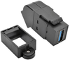 USB 3.0 All-in-One Keystone/Panel Mount Angled Coupler (F/F), Black -- U325-000-KPA-BK - Image