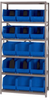 Open Shelving, 6Shelves, 15Bins, Blue; Shelving Unit Type Quantum Storage - 44AC6711 - Newark, An Avnet Company