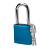 Brady Blue Aluminum 6-pin Keyed & Safety Padlock 99616 - 1 1/2 in Width - 1 3/5 in Height - 1/4 in Shackle Diameter - 2 Key(s) Included - 754476-99616 -- 754476-99616 - Image