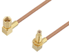 SSMC Plug Right Angle to SSMC Jack Right Angle Bulkhead Cable 18 Inch Length Using RG178 Coax - PE3C4460-18 - Pasternack