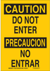 Brady B-302 Polyester Rectangle Yellow Restricted Area / No Trespassing Sign - 10 in Width x 14 in Height - Laminated - Language English / Spanish - TEXT: CAUTION / PRECAUCION DO NOT ENTER / NO ENTRAR - 754473-73019 - R. S. Hughes Company, Inc.