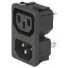 Distribution Unit for Snap-in Mounting with 1 IEC Appliance Inlet C14 and 1 Appliance Outlet F -- 0712 - Image