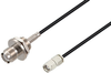 Reverse Polarity TNC Female Bulkhead to Reverse Polarity SMA Male Cable 12 Inch Length Using LMR-100 Coax - PE3W07758-12 - Pasternack