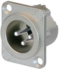 Neutrik NC3MDLX XLR Male Chassis Nickel/Silver -- NEUNC3MDLX - Image