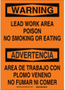 Brady B-401 Polystyrene Rectangle Orange Chemical, Biohazard, Hazardous & Flammable Material Sign - Language English / Spanish - TEXT: WARNING LEAD WORK AREA POI - 38768 - 754473-38768 - R. S. Hughes Company, Inc.