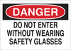 Brady B-401 Polystyrene Rectangle White Personal Protection Equipment (PPE) Sign - 14 in Width x 10 in Height - TEXT: DANGER - 22605 - 754476-22605 - R. S. Hughes Company, Inc.