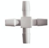 Barbed fittings, cross, PVDF, 1/4