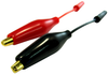 Gold Plated Croc Clip Set, 40Mm, Red/blk; Connector Type Peak - 50AC8662 - Newark, An Avnet Company