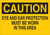 Brady B-401 Polystyrene Rectangle Yellow Personal Protection Equipment (PPE) Sign - 14 in Width x 10 in Height - TEXT: CAUTION - 25199 - 754476-25199 - R. S. Hughes Company, Inc.