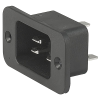 IEC Appliance Inlet C20, Screw-on Mounting, Front Side, Solder or Quick-connect Terminal, IP4 0 or IP 54 -- 4798 - Image
