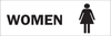 Brady B-120 Fiberglass Reinforced Polyester Rectangle White Restroom Sign - 12 in Width x 4 in Height - TEXT: WOMEN - 70593 -- 754476-70593 - Image