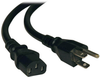 Desktop Computer Power Cord, 5-15P to C13 - Heavy Duty, 15A, 125V, 14 AWG, 12 ft., Black -- P007-012