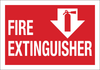 Brady B-302 Polyester Red Fire Equipment Sign - 10 in Width x 7 in Height - Laminated - TEXT: FIRE EXTINGUISHER - 90373 - 754476-90373 - R. S. Hughes Company, Inc.
