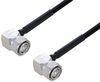 Outdoor Rated 4.3-10 Male Right Angle to 4.3-10 Male Right Angle Low PIM Cable 12 Inch Length Using SPO-250 Coax Using Times Microwave Parts - PE3C6339-12 - Pasternack