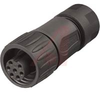 connector,plastic circ,str fem cable conn,6+gnd silver plt cont,solder term,blk - 70013166 - Allied Electronics, Inc.