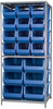 Akro-Mils 6500 lb Adjustable Blue Gray Powder Coated Steel 22 ga Open Adjustable Fixed Shelving System - 12 Bins, 6 Bins - 6500 lb Total Capacity - AS3679ASSORT BLUE - AS3679ASSORT BLUE - R. S. Hughes Company, Inc.