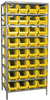 Akro-Mils Akrobin 6500 lb Adjustable Yellow Gray Powder Coated Steel 22 ga Open Adjustable Fixed Shelving System - 32 Bins - 6500 lb Total Capacity - AS2479284 YELLOW - AS2479284 YELLOW - R. S. Hughes Company, Inc.