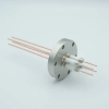 Power Feedthrough, 14,000 Volts, 50 Amps, 4 Pins, 0.094″ Copper Conductors, 2.75″ Conflat Flange - A0045-3-CF - MPF Products, INC.