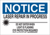 Brady B-401 Polystyrene Rectangle White Laser Hazard Sign - 14 in Width x 10 in Height - 129292 - 754473-78362 - R. S. Hughes Company, Inc.