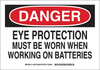 Brady B-302 Polyester Rectangle White Battery Changing Area & Battery Room Sign - 10 in Width x 7 in Height - Laminated - 128732 - 754473-77646 - R. S. Hughes Company, Inc.